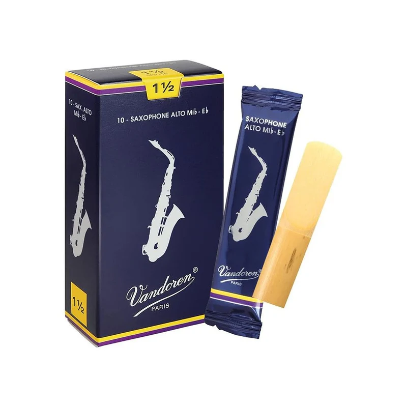 Vandoren Traditional Alto Sax Reeds Strength 1.5 10 Pack
