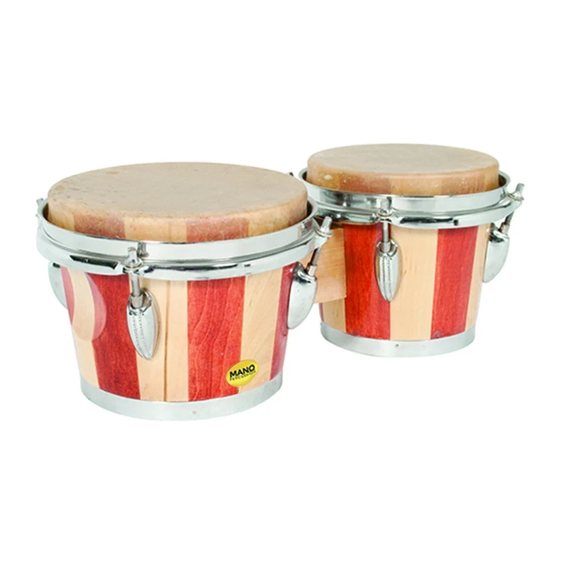 Mano Percussion Tunable 6" & 7" Wood Shell Bongos (Light & Dark Brown)