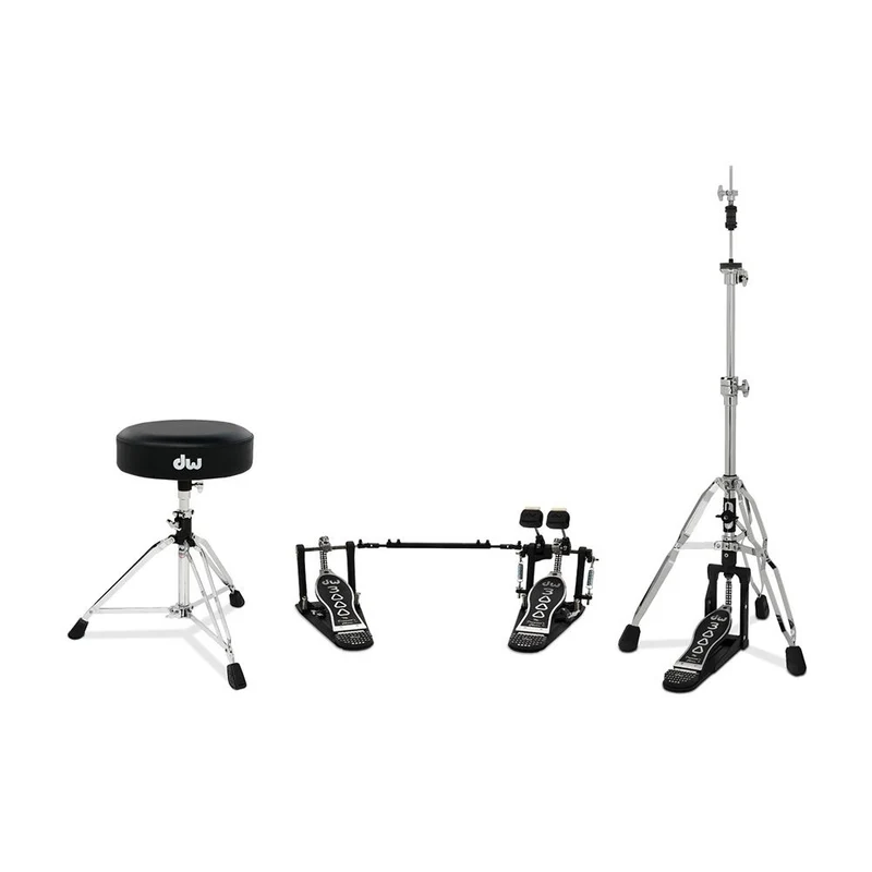 DW 3000 Series Hardware Pack inc Double Pedal, 3 Leg Hi Hat Stand and Stool
