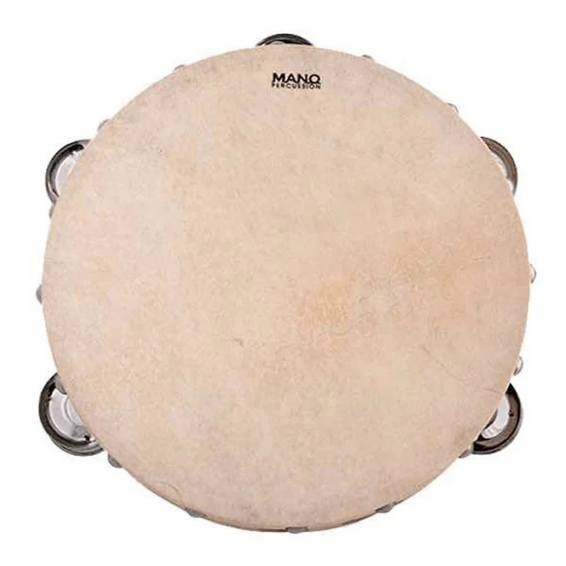 Mano ED616 8" Tambourine w/ Wood Rim & Natural Skin Head