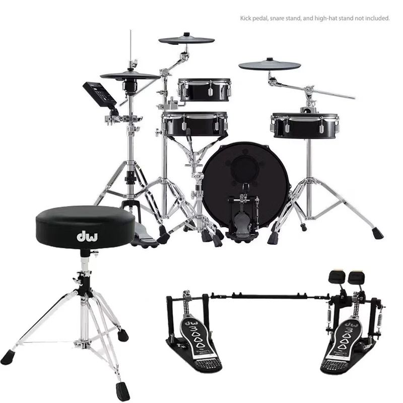 Roland VAD103 VDrums Acoustic Design Compact Kit w/ DW 3000 HW Bundle inc Double Pedal