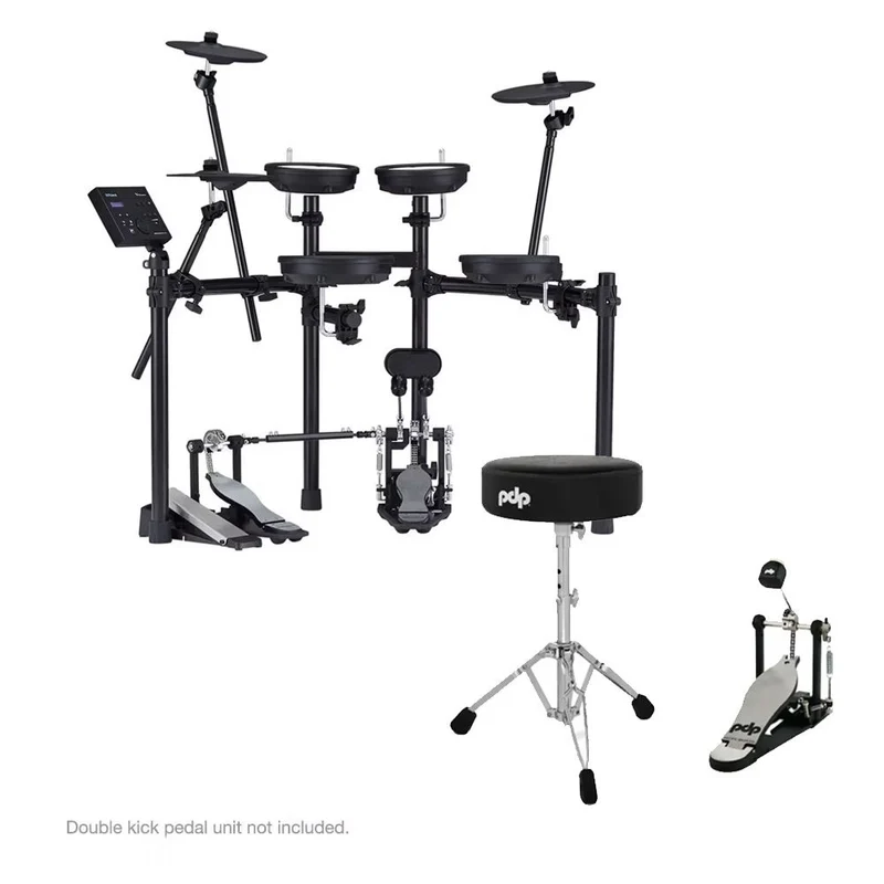 Roland TD-07DMK V-Drums Starter Kit w/ PDP700 Hardware Bundle inc Single Pedal
