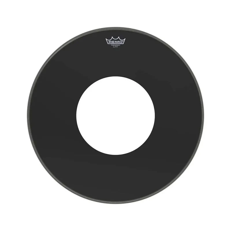 Remo P3-1022-CH Powerstroke 3 Ebony 22" Bass Drum Front Head with 10" Centre Hole