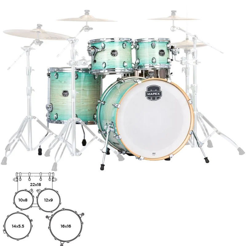 Mapex Armory Series AR529SUM 5-Piece Jazz Rock Shell Pack (Ultramarine)