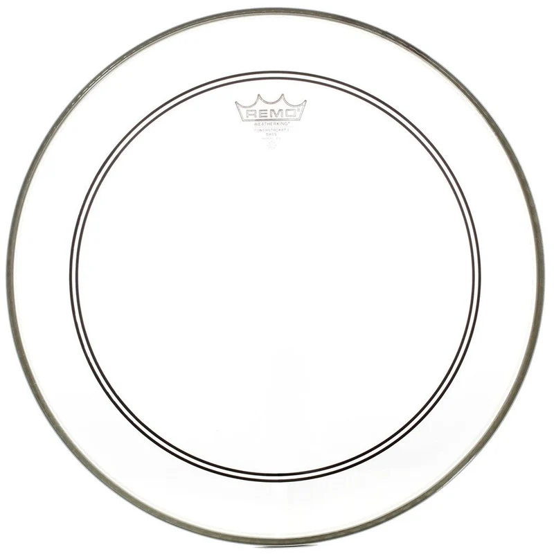 Remo P3-1320-C2 Powerstroke P3 Clear Bass Drumhead, 20" w/ Falam Patch