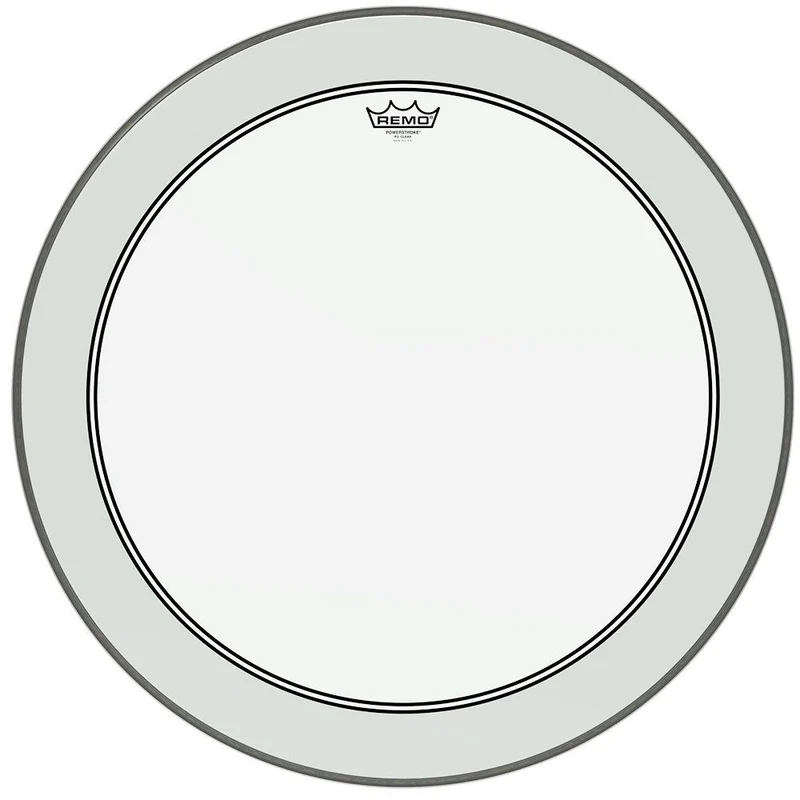Remo P3-1322-C2 Powerstroke P3 Clear Bass Drumhead, 22" w/ Falam Patch