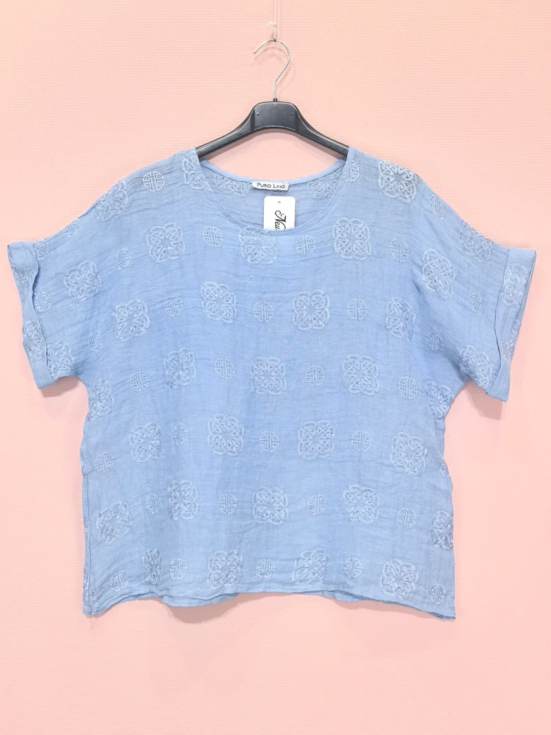 T-shirts Broderie En Lin （x8）