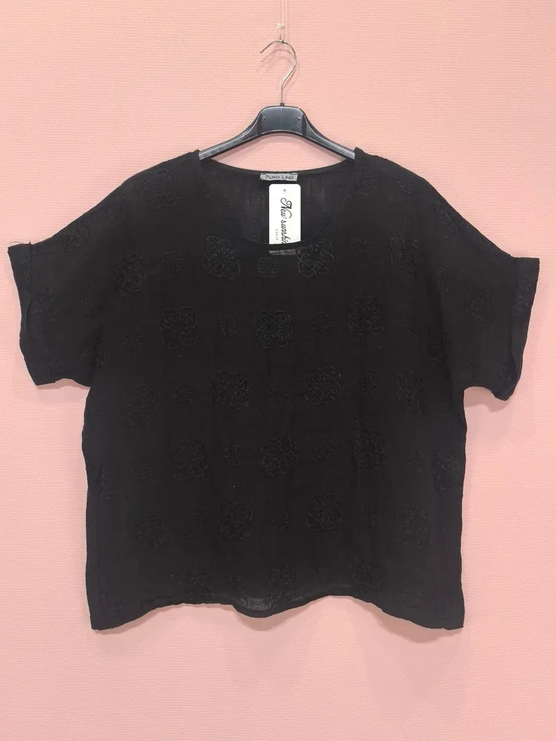 T-shirts Broderie En Lin （x8）