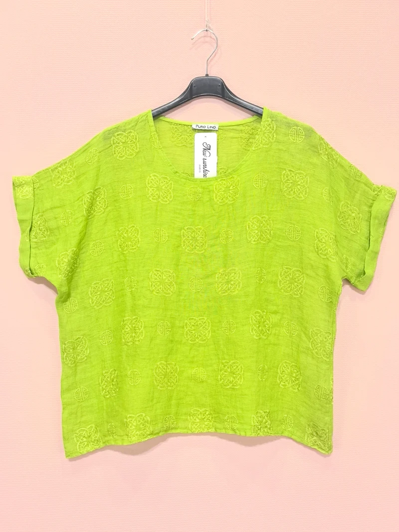 T-shirts Broderie En Lin （x8）