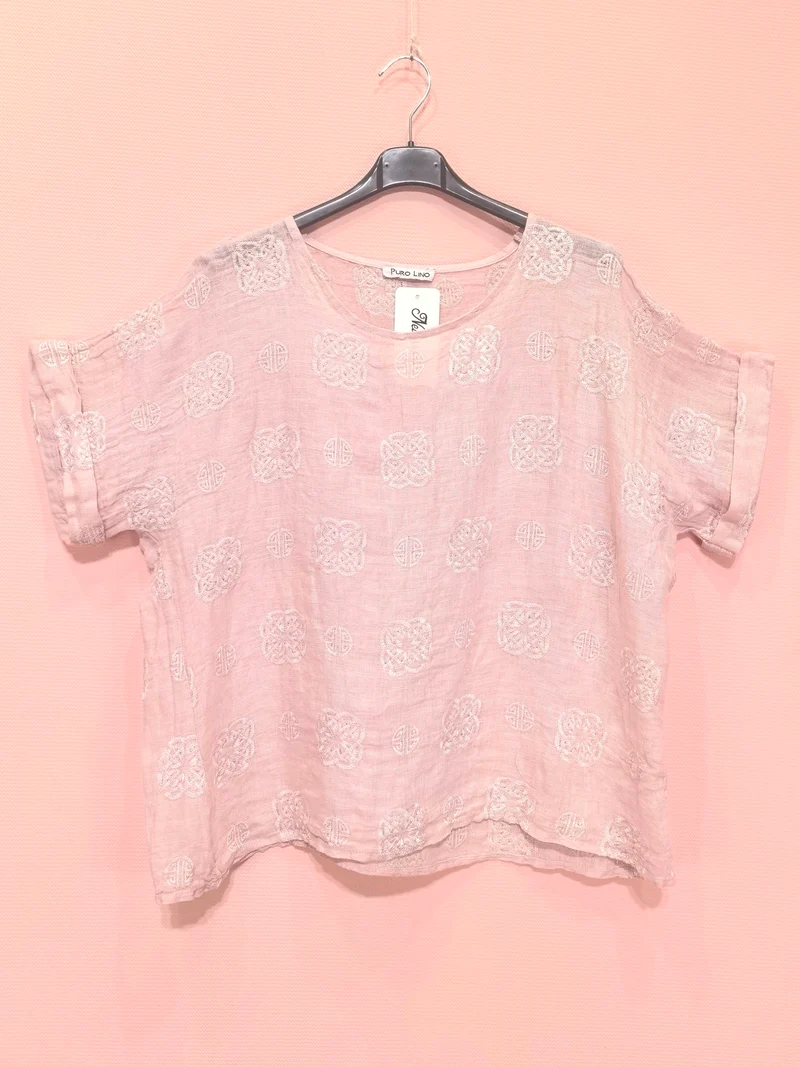 T-shirts Broderie En Lin （x8）