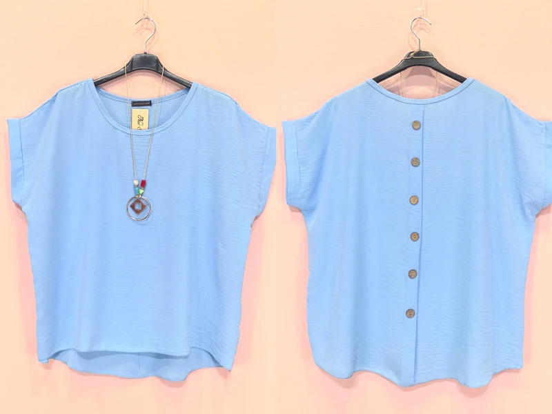 Top Avec Colier Et Boutons Dans Le Dos (x8)
