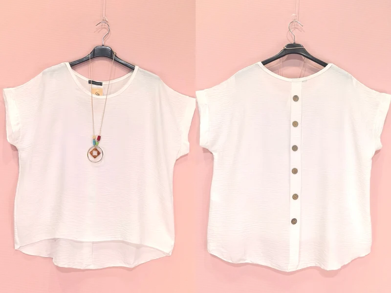 Top Avec Colier Et Boutons Dans Le Dos (x8)