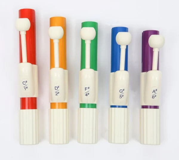 Boomwhackers CHROMA-NOTES® 5-Note Chromatic Add-On Student Hand Chimes Set (CNC5)