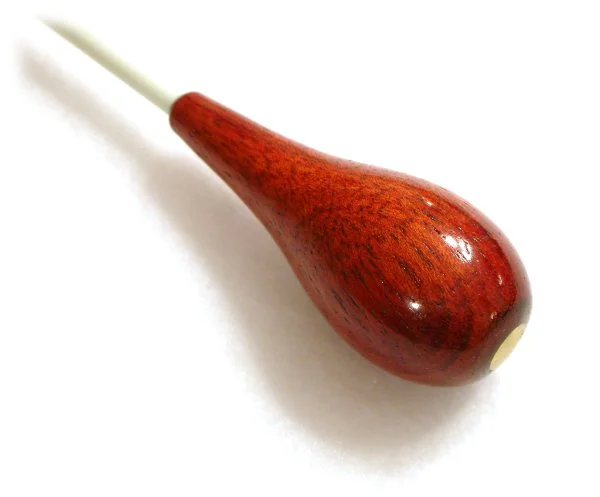 Custom Batons 12.5" Fiberglass shaft with Bloodwood, Pear handle Conducting Baton