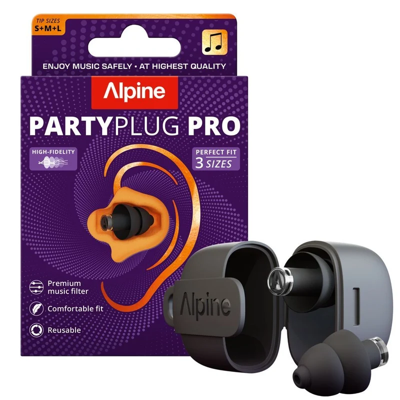 Alpine Partyplug Pro Earplugs 2025 Edition (Black)