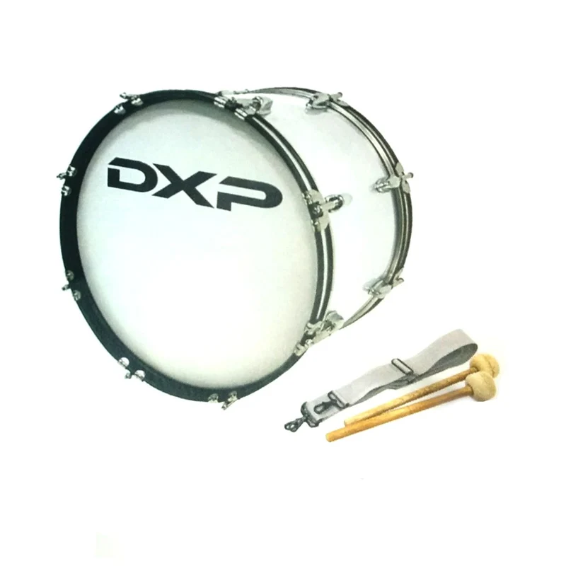 DXP Marching Bass Drum 24" Silver w Sling Mallets