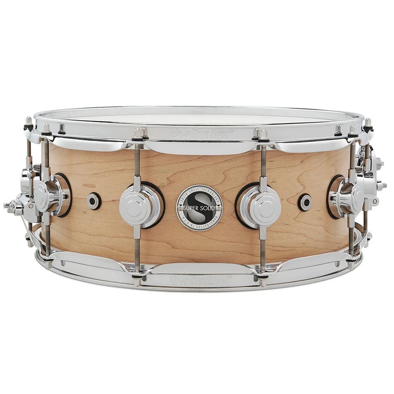 DW Collectors Maple 14" x 5.5" Solid Shell Snare Natural Lacquer w/ Chrome HW