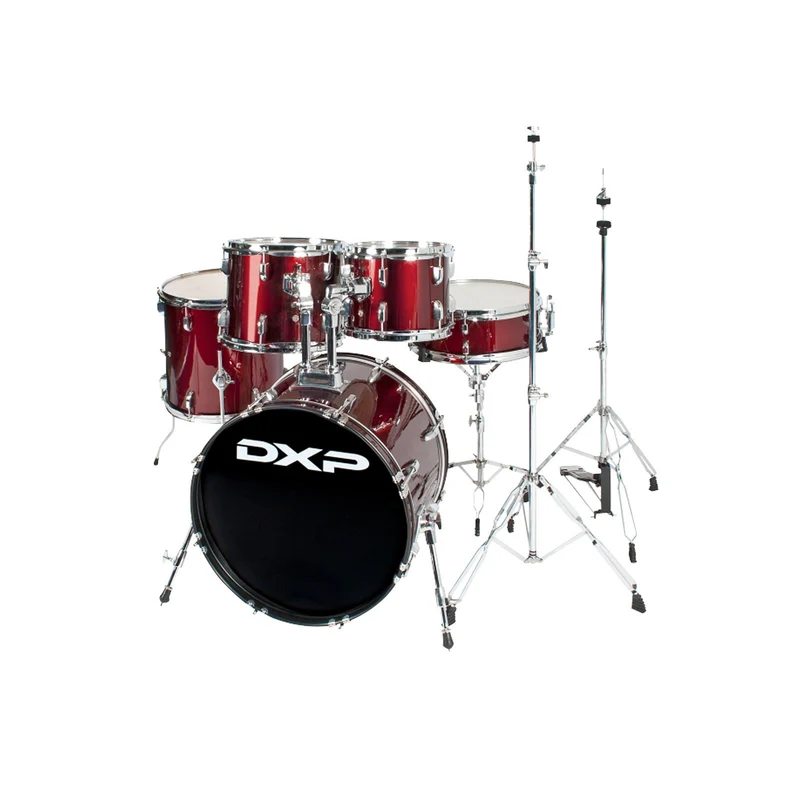 DXP Fusion 20 Series 20" 5-Piece Drumkit w/ Hardware, No Cymbals (Wine Red)