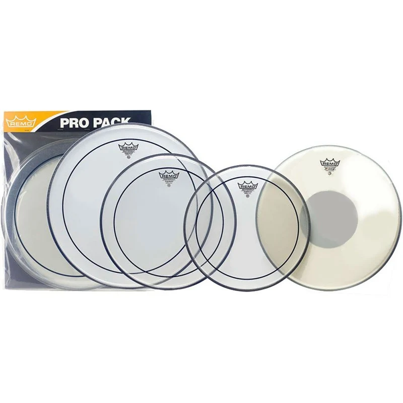 Remo PP-0320-PS Pinstripe Clear Rock Pro Pack-12"13"16" w/ Free 14" Ambassador Coated