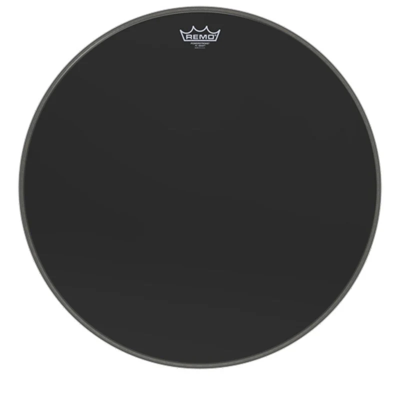 Remo P3-1020-ES Powerstroke P3 Ebony Bass Drumhead w/ 5.5" Black Dynamo, 20"