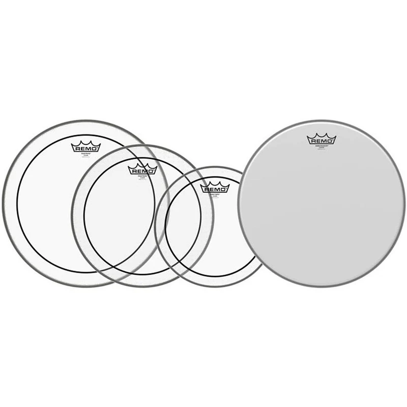 Remo PP-0110-PS Pinstripe Clear Fusion Pro Pack w/ 10" 12, 14" & Free 14" Amb Coated