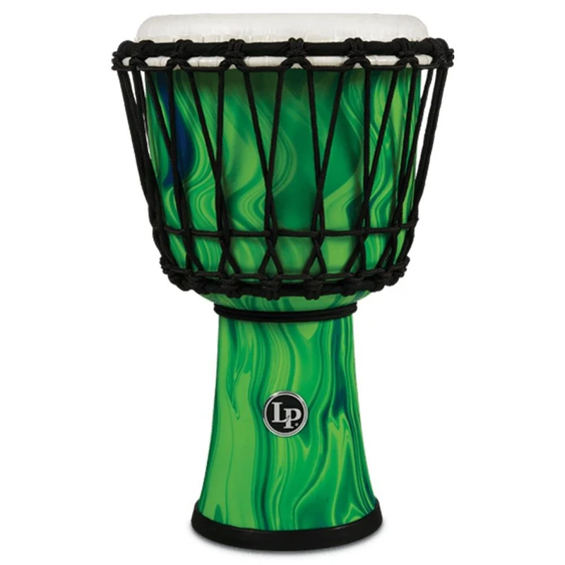 LP 7" Rope Tuned Circle Djembe with Perfect-Pitch Head (Green Marble)