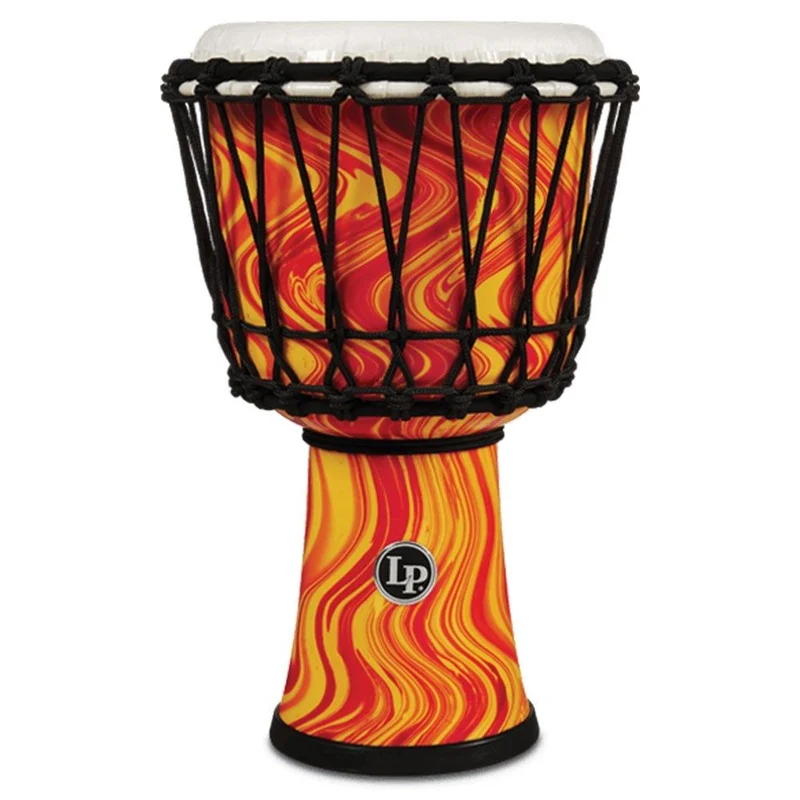 LP 7" Rope Tuned Circle Djembe with Perfect-Pitch Head (Orange Marble)