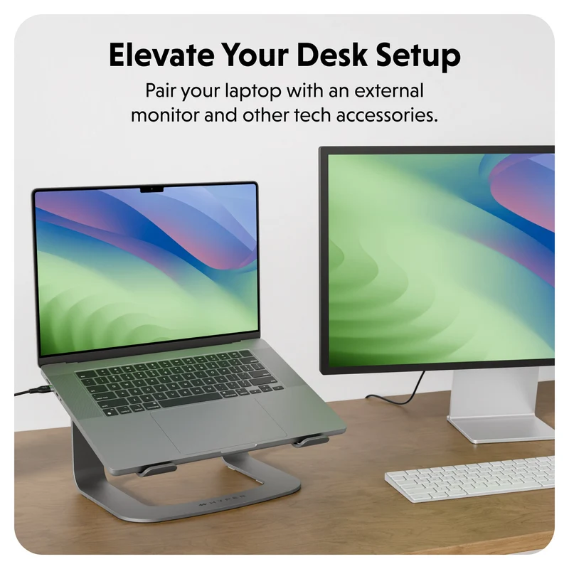 HyperSpace® Support Ergonomique pour Ordinateur Portable - Gris Espace