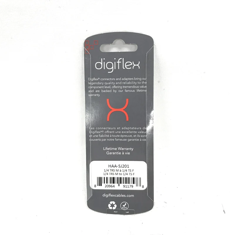 Digiflex HAA-SJ201 - Metal Inline Audio Adapter -1/4 TRS M to 1/4 TS F