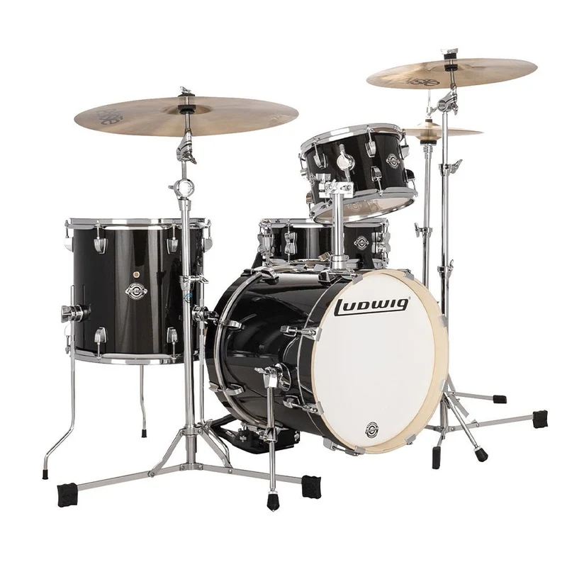 Ludwig Breakbeats 4-Piece Compact Shell Pack (New Black Sparkle)