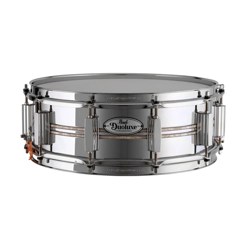 Pearl DUX1450BR DuoLuxe Inlaid 14x5 Snare Drum Chrome Brass