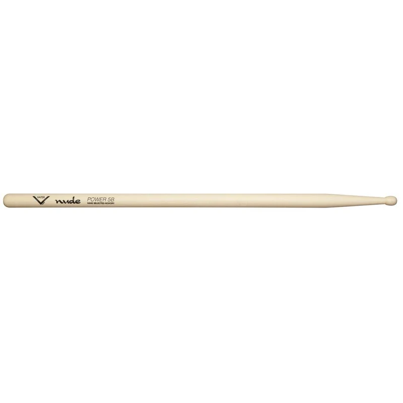 Vater VHNP5BW Nude Series Power 5B American Hickory Wood Tip Drumsticks (Pair)
