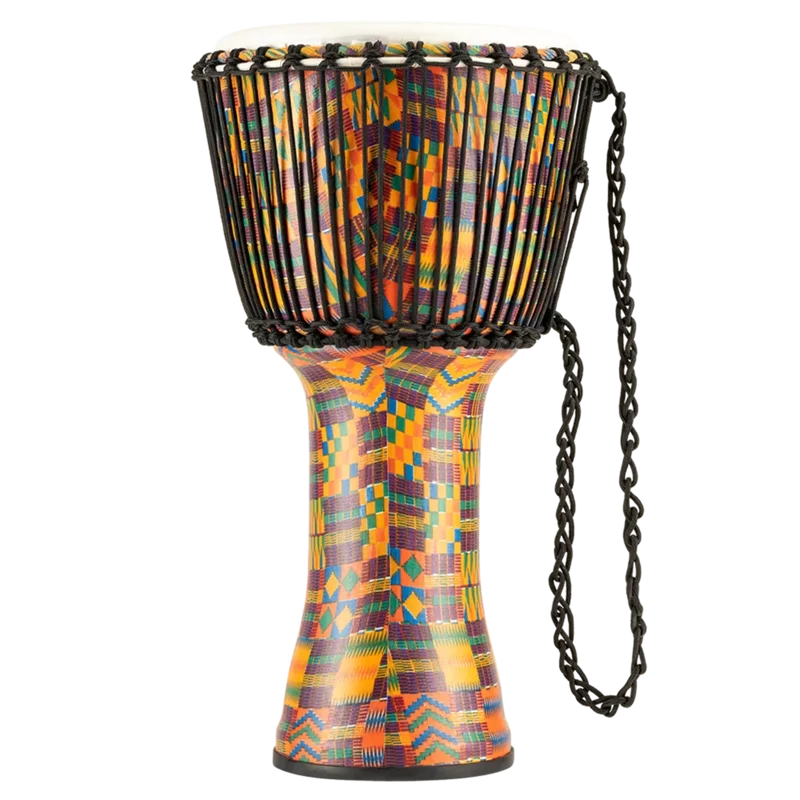 Meinl Rope Tuned Travel Series 12" Synthetic Djembe, Kenyan Quilt