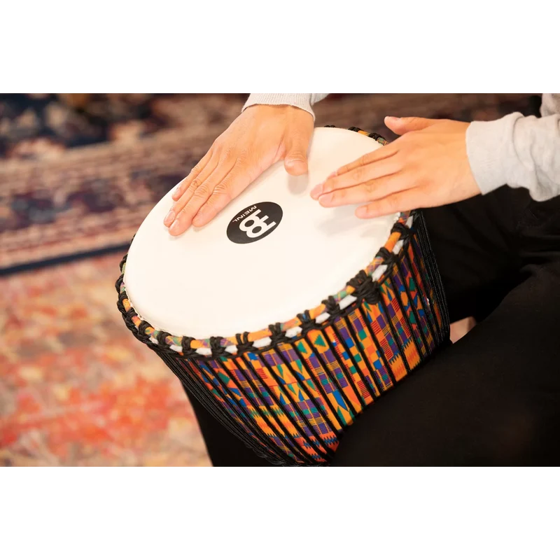 Meinl Rope Tuned Travel Series 12" Synthetic Djembe, Kenyan Quilt