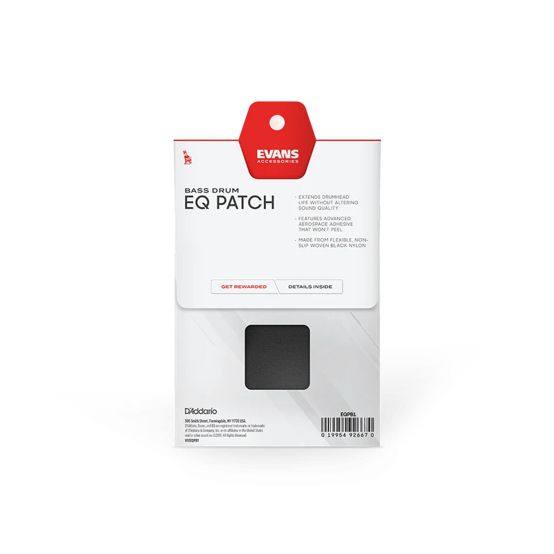 Evans EQ Patch Black Nylon Single Patch For Bass Drum Batter