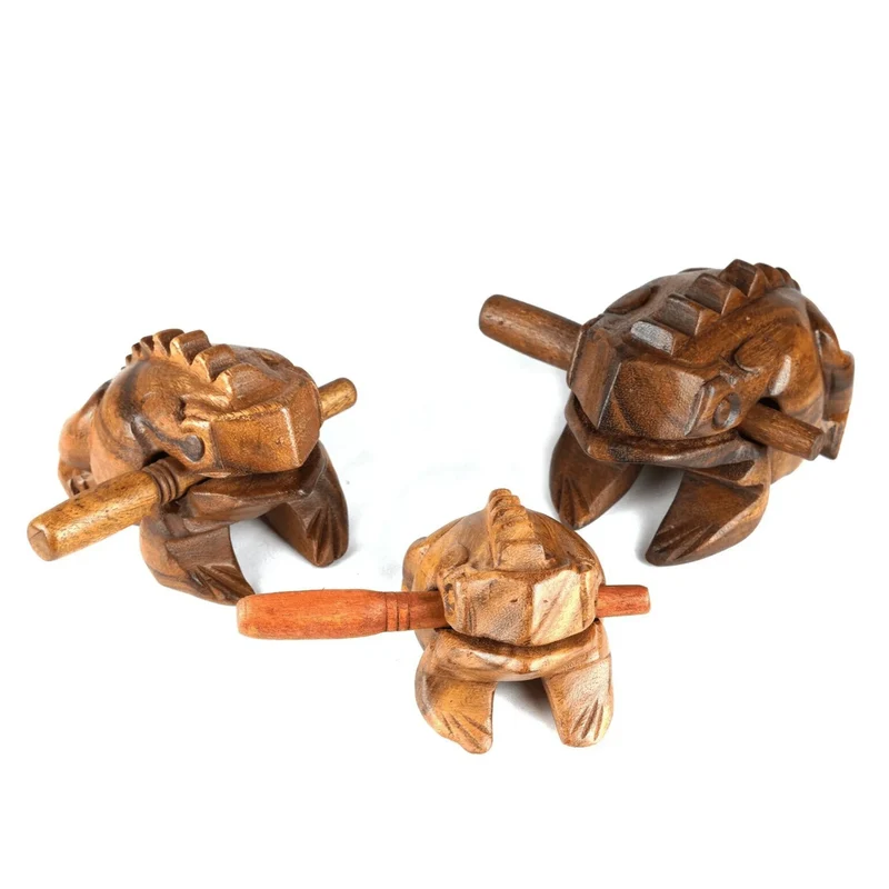 Groove Masters Percussion Wooden Frog Guiro Family Pack (3''/4''/5'')