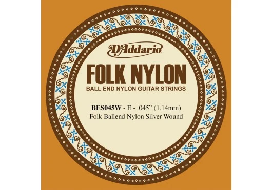 BES045W Folk Nylon Guitar Silver Wound Ball End 45