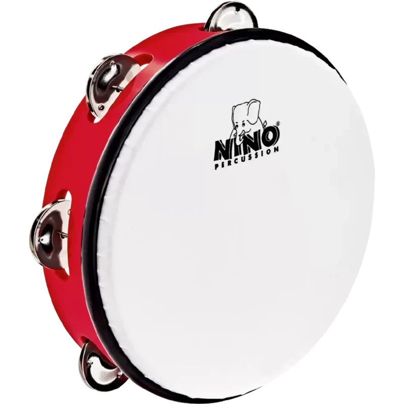Nino Red ABS Molded Tambourine 8"