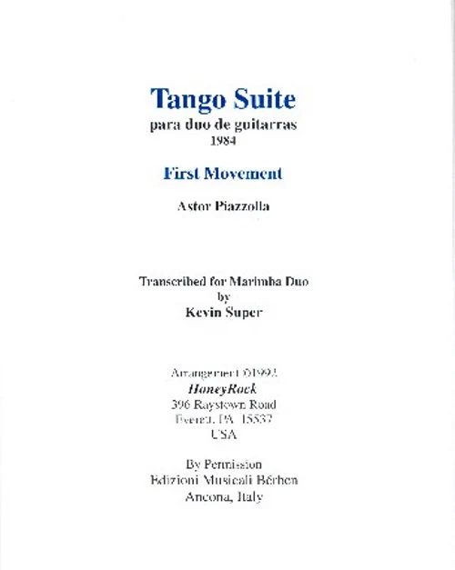 Piazzolla Astor - Tango Suite 1er Mouvement - 2 Guitares