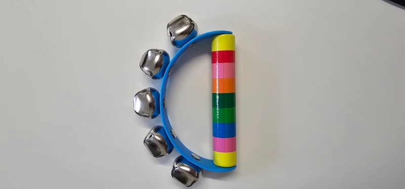 Bells (5) JLTPerc. on Colored Wooden Handle
