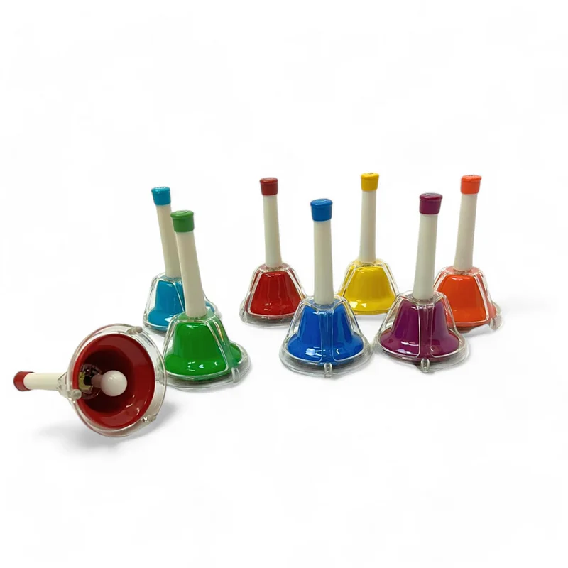 EMUS 8-Note Junior Hand Bell Set with Push Buttons - JHB-68