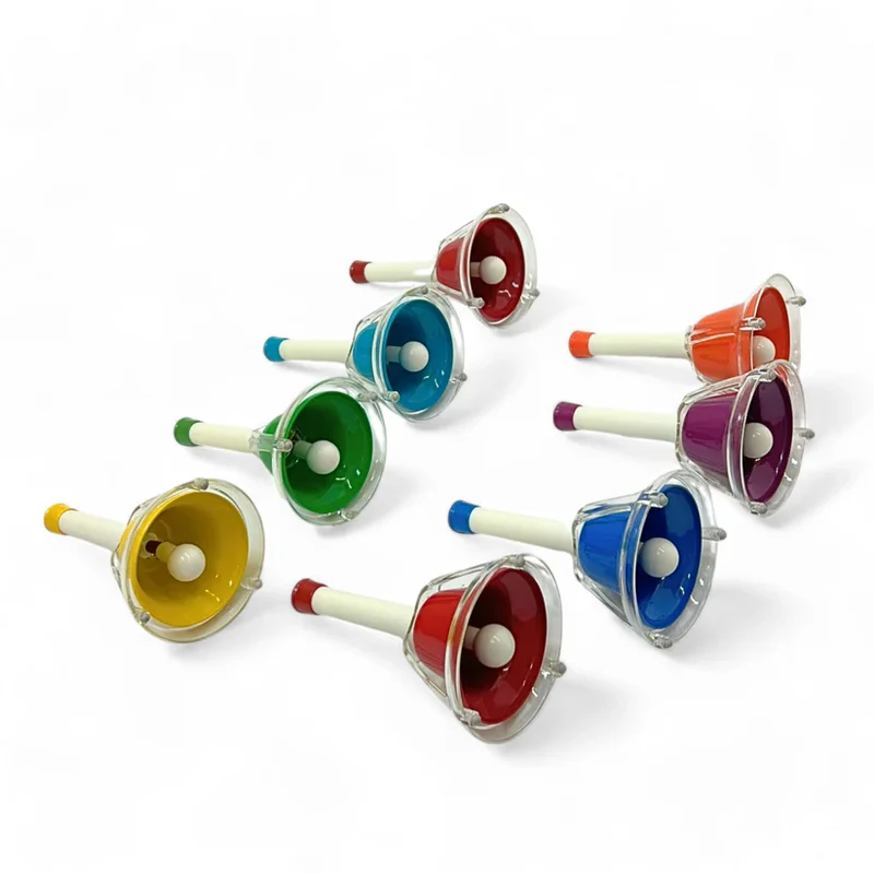 EMUS 8-Note Junior Hand Bell Set with Push Buttons - JHB-68