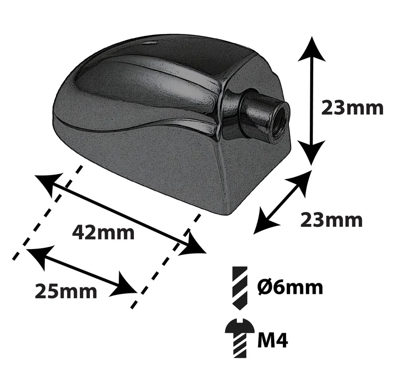 L20SDTT-BK Coquille Caisse Claire Tom 25mm Noir X1