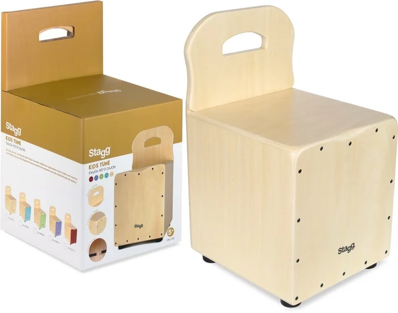 Stagg Brasswood Kid's Cajon With EasyGo Backrest