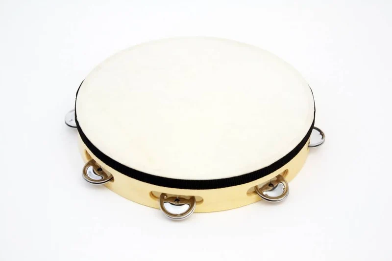 Rhythm Band Wooden Tambourine, 18 Cymbals