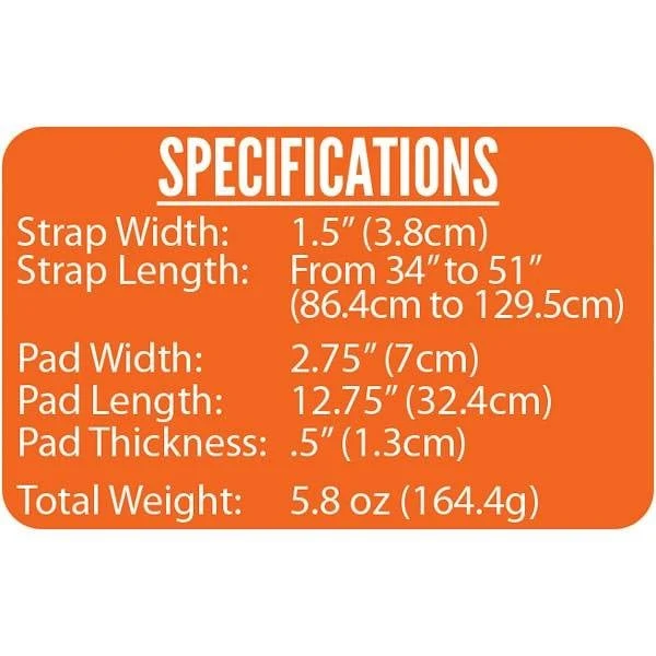 Protec Shoulder Strap - Thick Adjustable Non-slip Pad and Metal Swivel Snaps