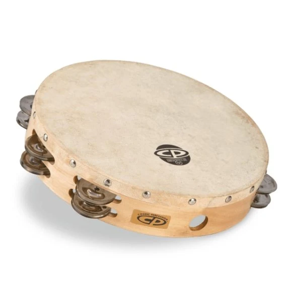 CP 10" Tambourine with Head Double Row