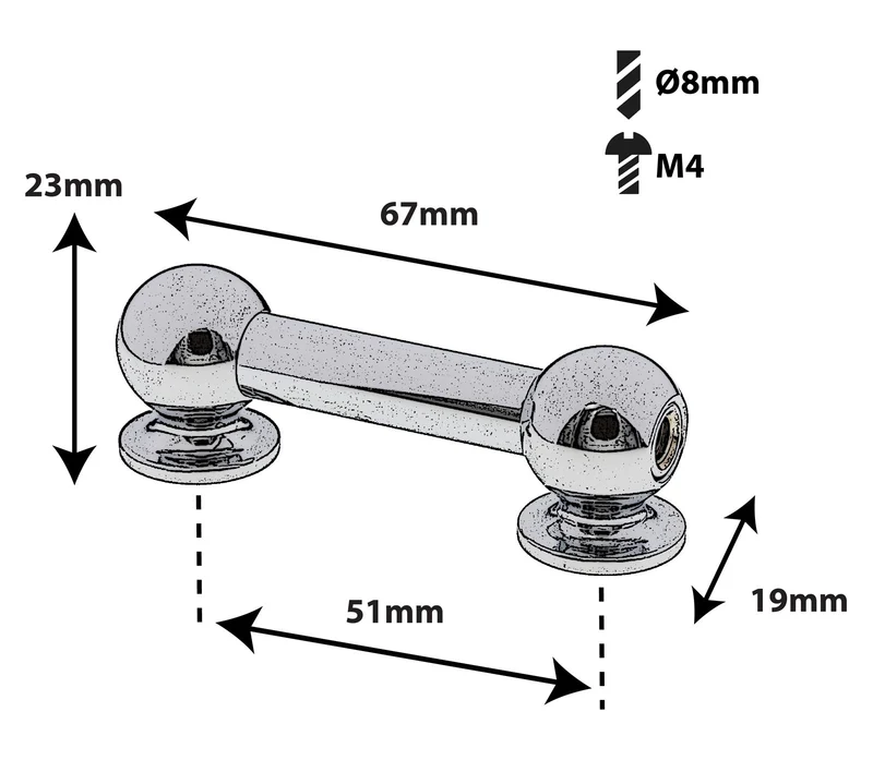 TL13D51 Coquille Tube 51mm Double Tirant X1