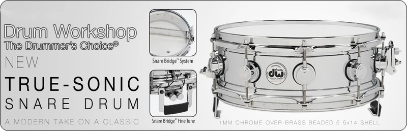COLLECTOR SERIE - TRUE-SONIC 14" X 5 LAITON CHROME