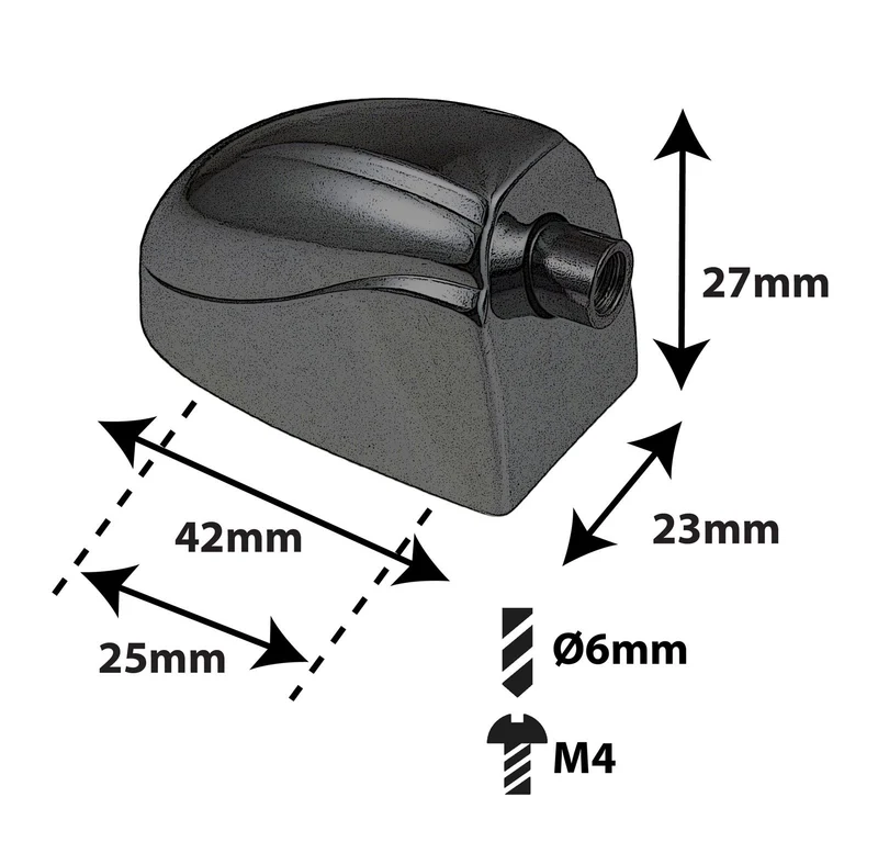 L20BD-BK Coquille Grosse Caisse 25mm Noir X1